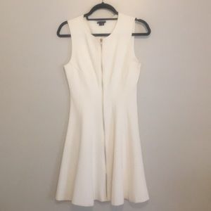 White fit and flare theory dress